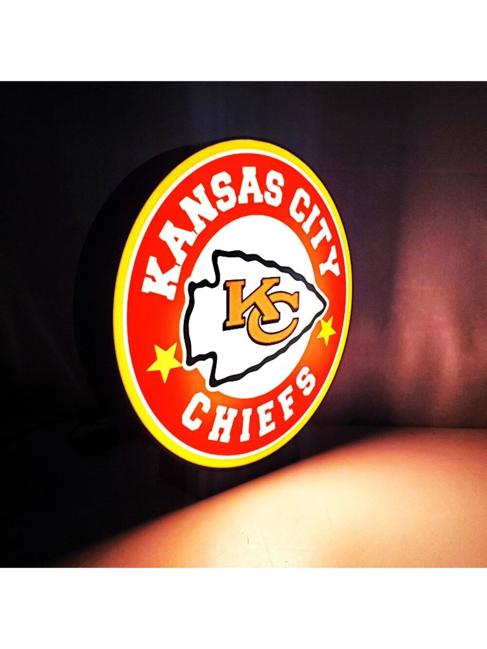 Kansas City Chiefs 9" LED Light Box Sign - USB Powered with Dimmer - Made in USA